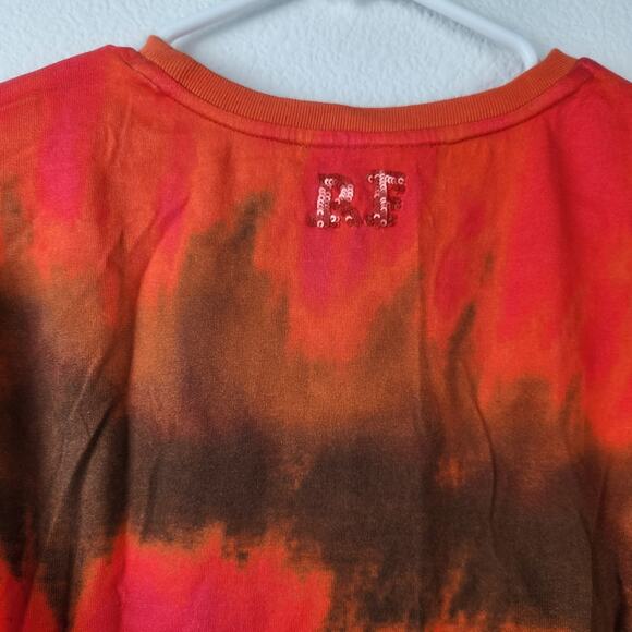 Retrofete Tie Dye T-Shirt in Sepia Orange Size Small NWT Short Sleeve - Picture 5 of 9